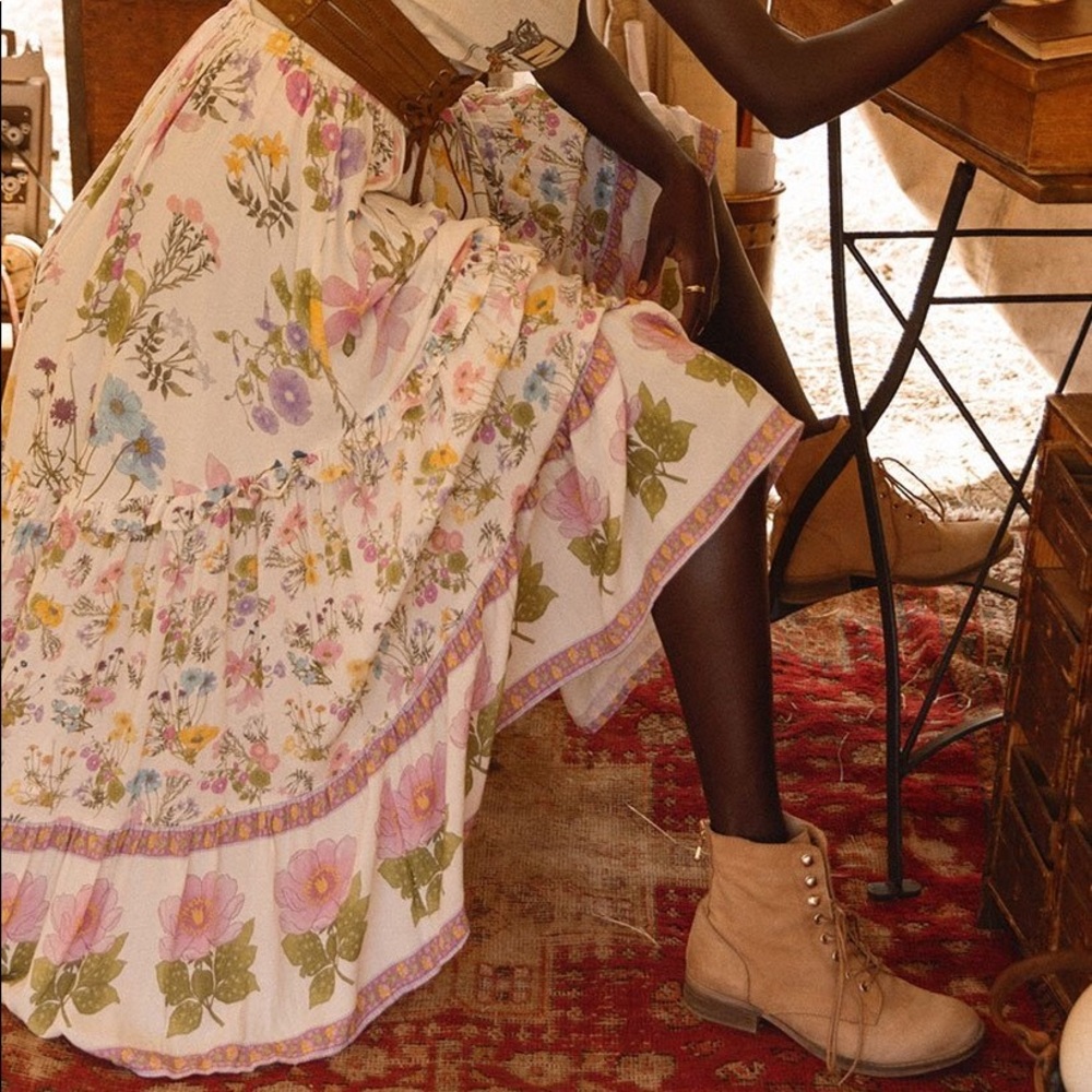 Spell Wild Bloom Maxi Skirt in Cream - Picture 4 of 7